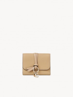 Chloe Alphabet Small Tri-fold Liten Plånbok Bruna | CHE-SR14292