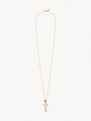 Chloe Alphabet With Pendant Halsband Guld | CHE-SR14336