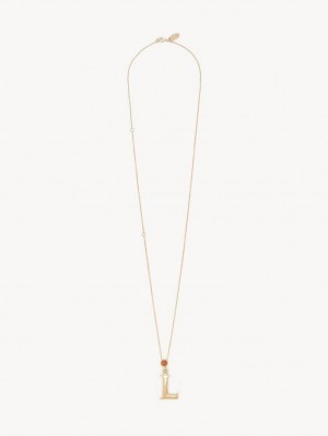 Chloe Alphabet With Pendant Halsband Guld | CHE-SR14344