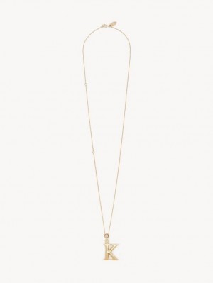 Chloe Alphabet With Pendant Halsband Guld | CHE-SR14345