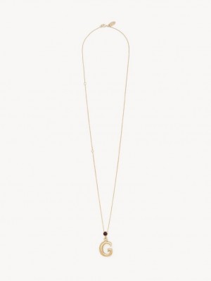 Chloe Alphabet With Pendant Halsband Guld | CHE-SR14349