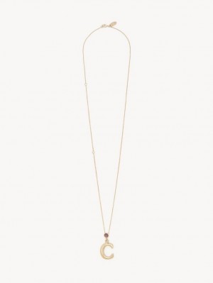 Chloe Alphabet With Pendant Halsband Guld | CHE-SR14353