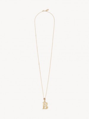 Chloe Alphabet With Pendant Halsband Guld | CHE-SR14422