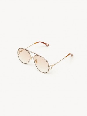 Chloe Austine Solglasögon Guld Rosa | CHE-SR14524