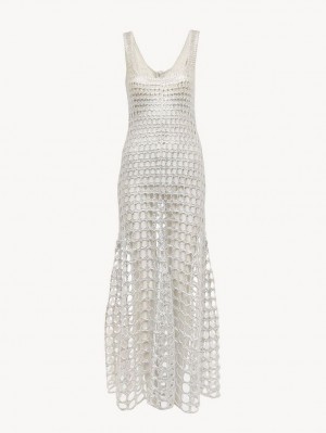 Chloe Flared Tank Klänning Silver Grå | CHE-SR13833