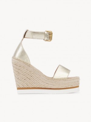 Chloe Glyn Espadrille Wedge Silver | CHE-SR14843