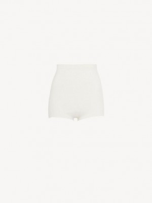 Chloe High-waisted Mini Shorts Stickat Vita | CHE-SR13923