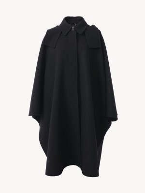 Chloe Hooded Cape Rockar Svarta | CHE-SR13820