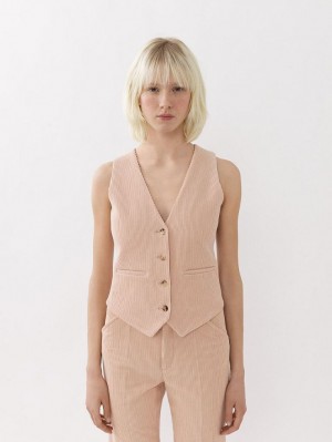 Chloe Klassiska Vest Kostym Rosa | CHE-SR14066