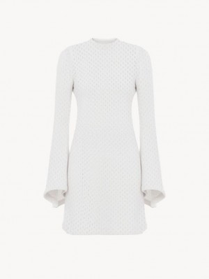 Chloe Korta Tunic Klänning Vita | CHE-SR13837