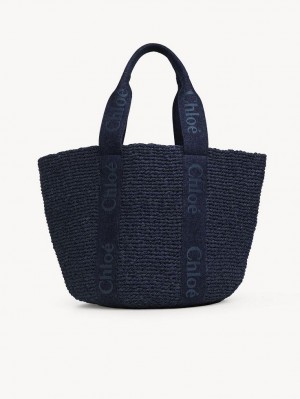 Chloe Large Woody Basket Toteväska Blå | CHE-SR13289