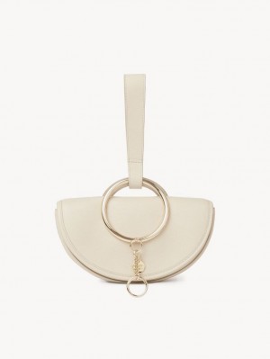 Chloe Mara Half Moon Mini Bags Beige | CHE-SR14755