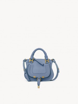 Chloe Marcie Double Carry Mini Bags Mörkblå | CHE-SR13724