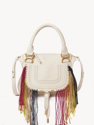 Chloe Marcie Small Double Carry Crossbody Väska Beige | CHE-SR13473