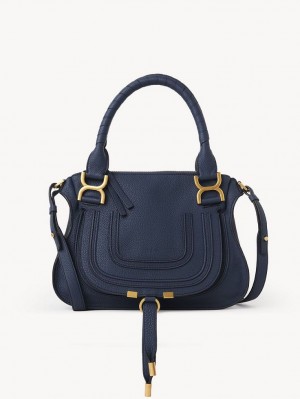 Chloe Marcie Small Double Carry Crossbody Väska Marinblå | CHE-SR13484