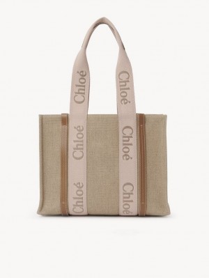 Chloe Medium Woody Toteväska Beige | CHE-SR13385