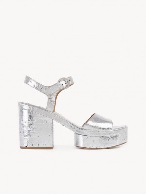 Chloe Odina High-heel Sandaler Silver | CHE-SR14165