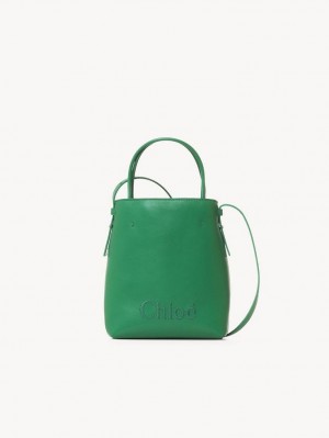 Chloe Sense Tote Mini Bags Gröna | CHE-SR13732