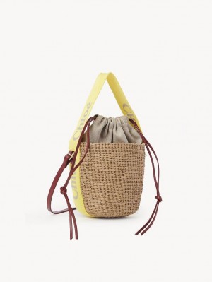 Chloe Small Woody Basket Crossbody Väska Gula Beige | CHE-SR13565