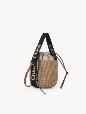 Chloe Small Woody Basket Crossbody Väska Svarta Beige | CHE-SR13566