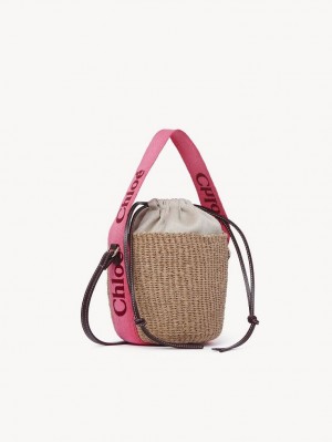 Chloe Small Woody Basket Crossbody Väska Rosa Röda | CHE-SR13616