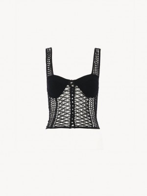 Chloe Stickad Bustier Blast Svarta | CHE-SR13890