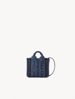 Chloe Woody Nano Tote Mini Bags Blå | CHE-SR13676