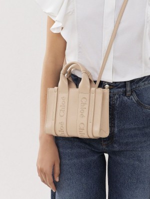 Chloe Woody Tote 1 Mini Bags Rosa | CHE-SR13689