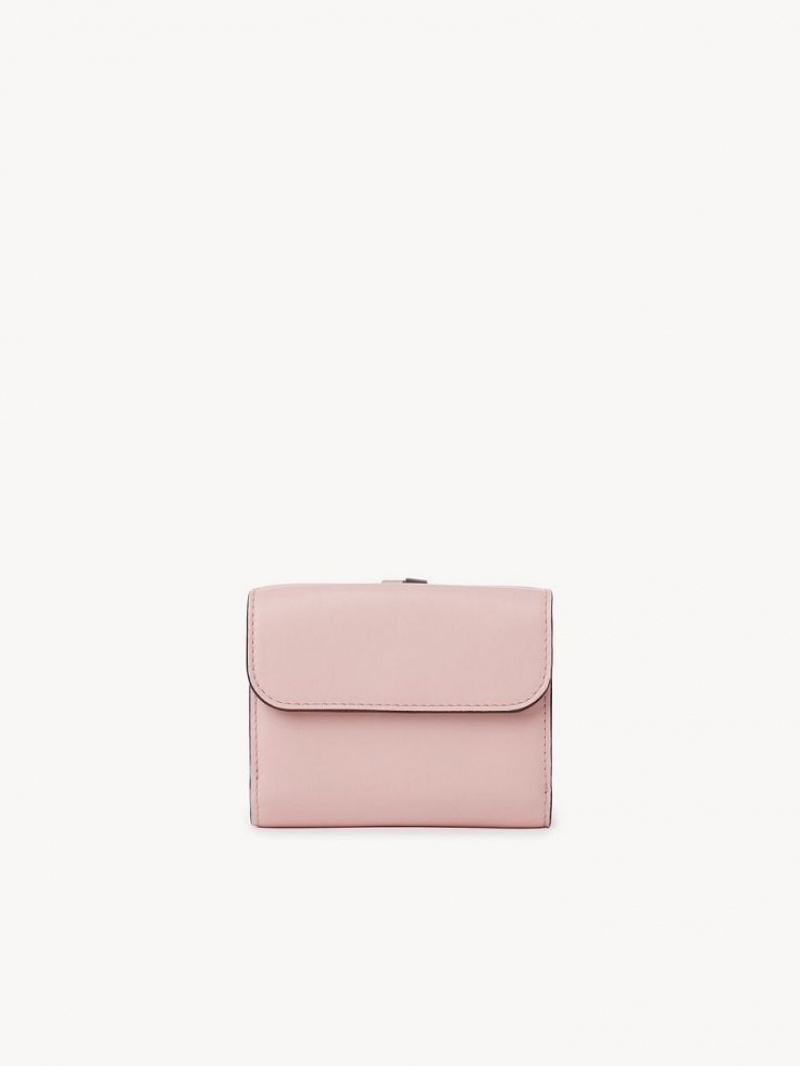 Chloe Alphabet Small Tri-fold Liten Plånbok Rosa | CHE-SR14287