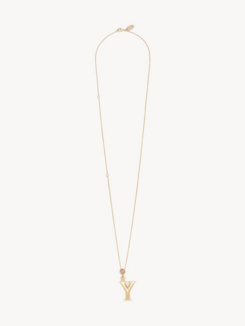 Chloe Alphabet With Pendant Halsband Guld | CHE-SR14331