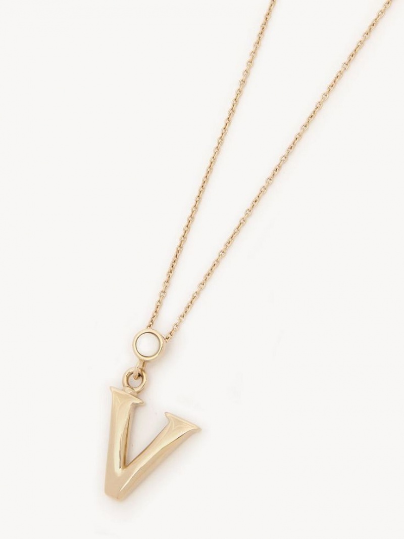 Chloe Alphabet With Pendant Halsband Guld | CHE-SR14334