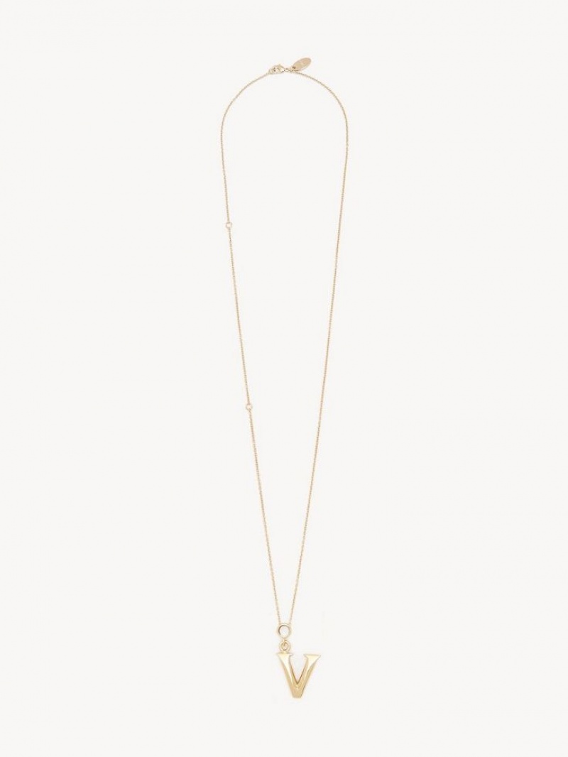 Chloe Alphabet With Pendant Halsband Guld | CHE-SR14334