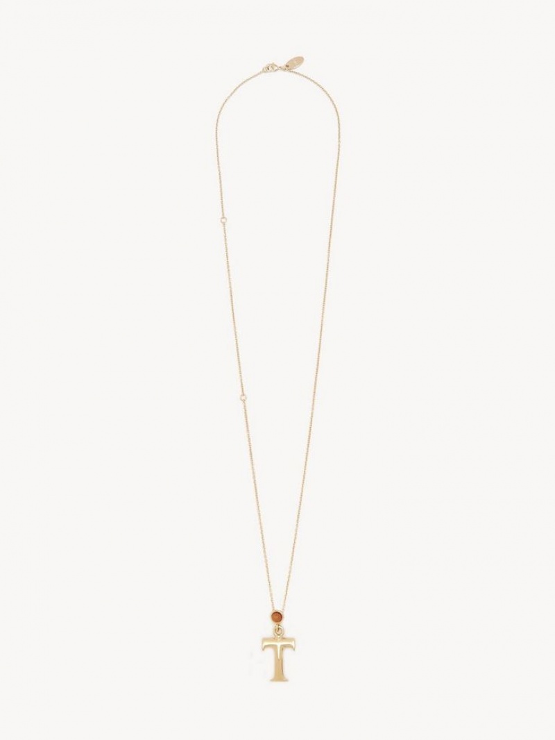 Chloe Alphabet With Pendant Halsband Guld | CHE-SR14336