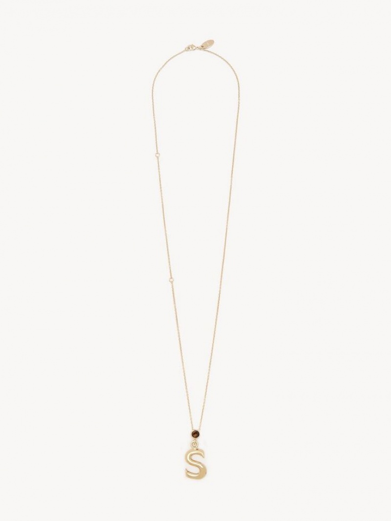 Chloe Alphabet With Pendant Halsband Guld | CHE-SR14337