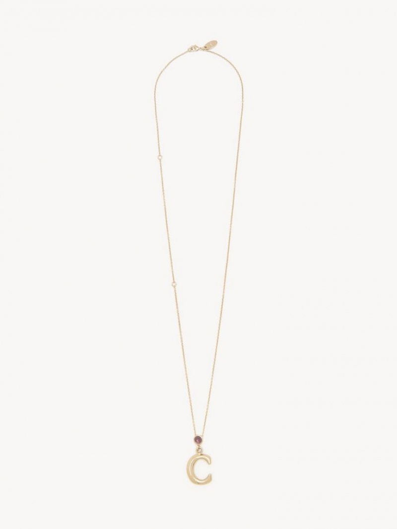 Chloe Alphabet With Pendant Halsband Guld | CHE-SR14353