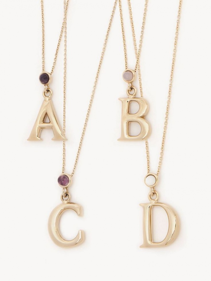 Chloe Alphabet With Pendant Halsband Guld | CHE-SR14430