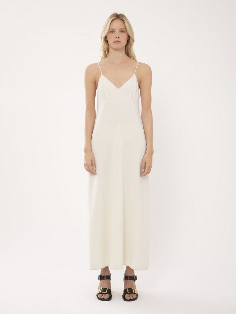 Chloe Ankle-length Ärmlös Klänning Vita | CHE-SR13855