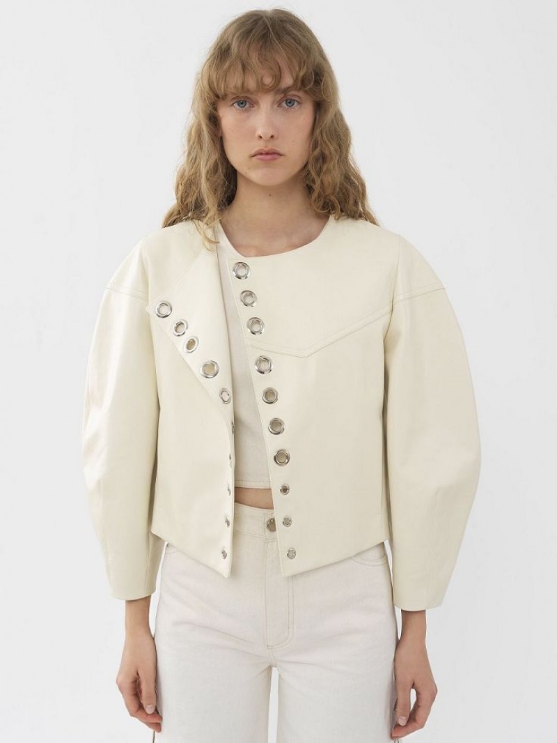 Chloe Boxy Jacket Leather Vita | CHE-SR14104