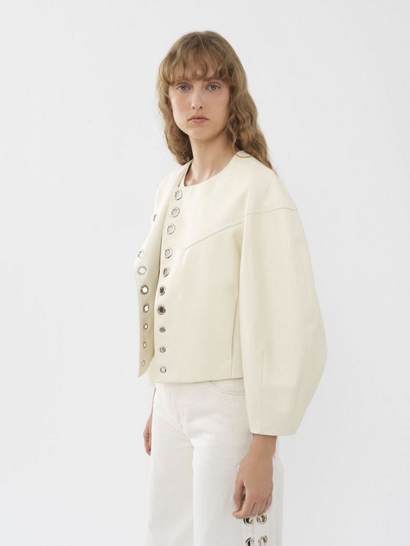 Chloe Boxy Jacket Leather Vita | CHE-SR14104