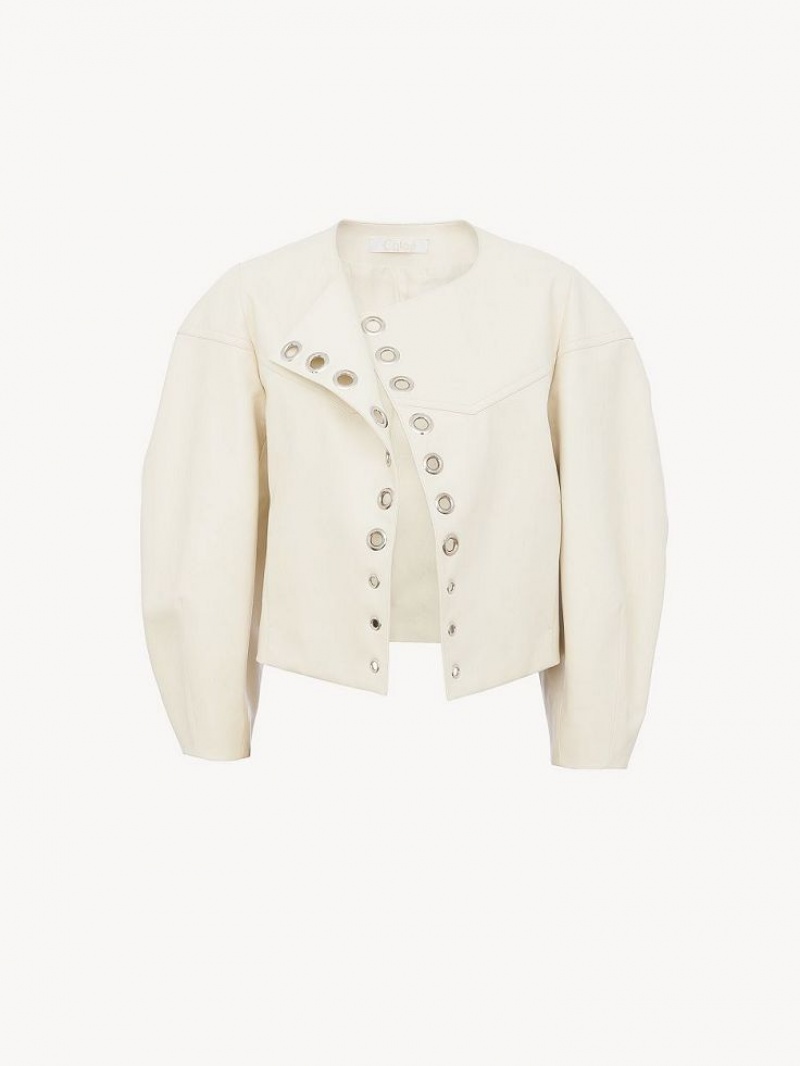 Chloe Boxy Jacket Leather Vita | CHE-SR14104