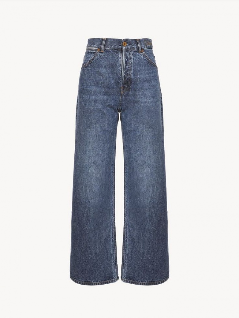 Chloe Breda Cropped Jeans Blå | CHE-SR13990