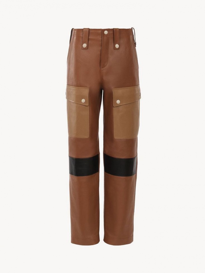 Chloe Cargo Pants Leather Olika Färger Bruna | CHE-SR14110