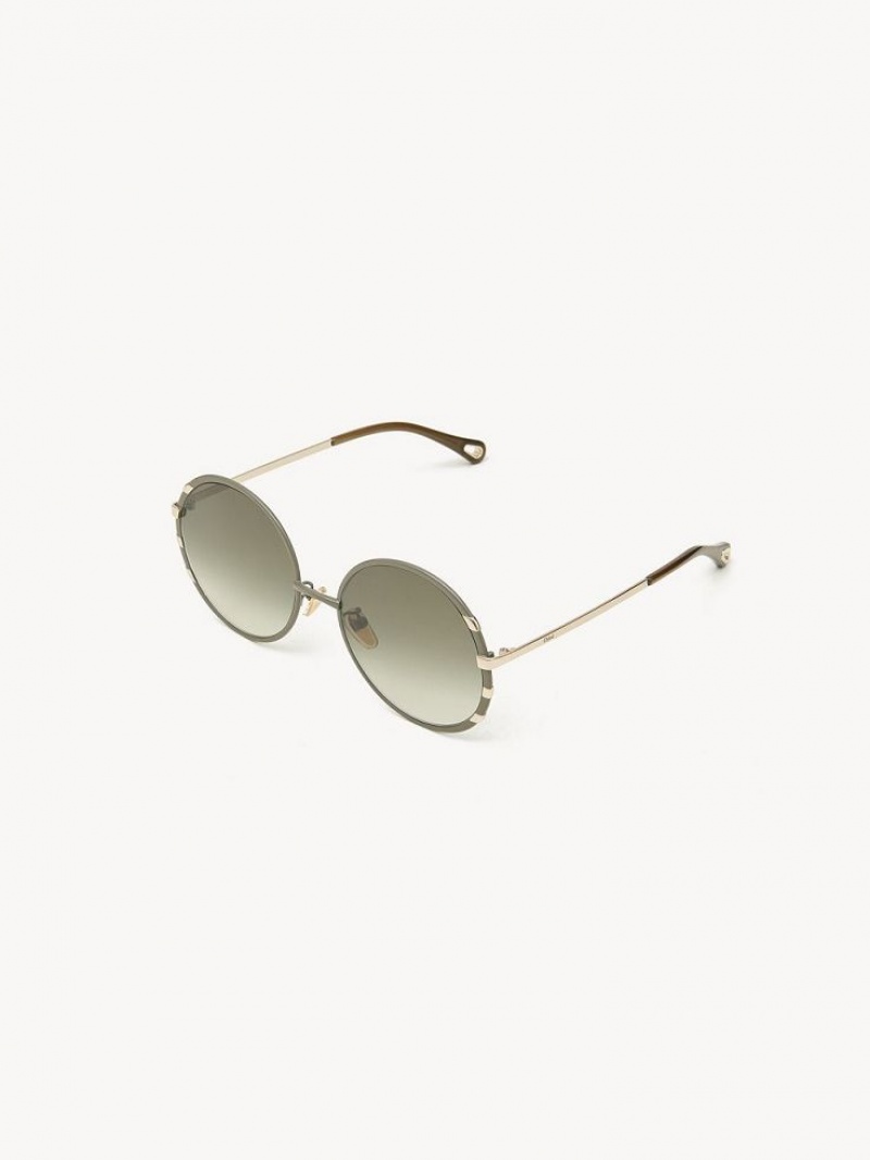 Chloe Celeste Solglasögon Guld Khaki | CHE-SR14530