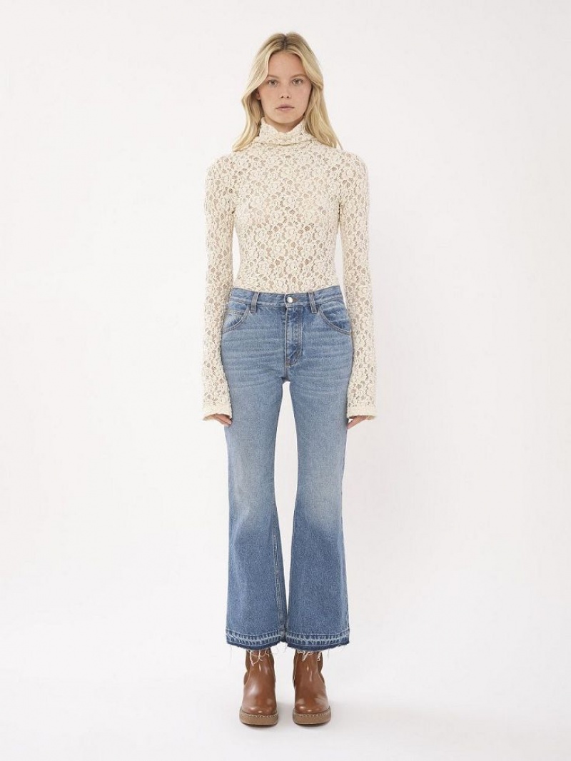 Chloe Cropped Hetero Jeans Blå | CHE-SR14017