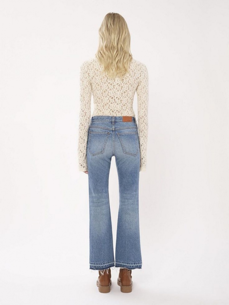 Chloe Cropped Hetero Jeans Blå | CHE-SR14017