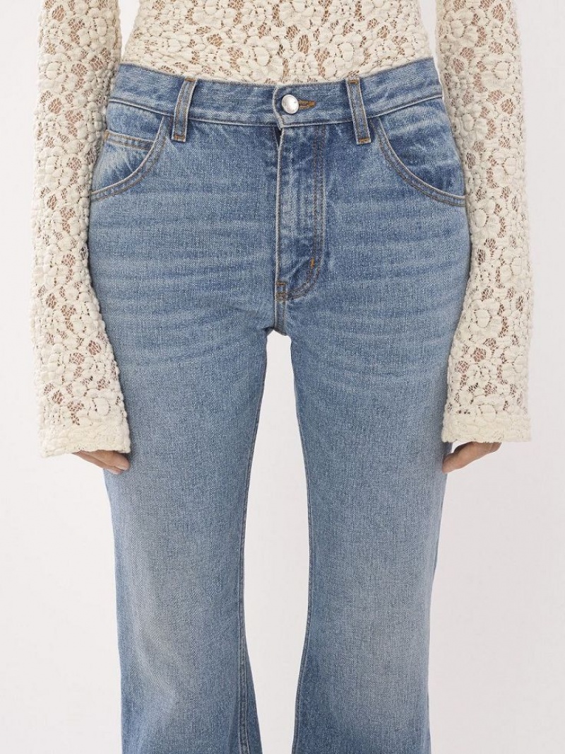 Chloe Cropped Hetero Jeans Blå | CHE-SR14017