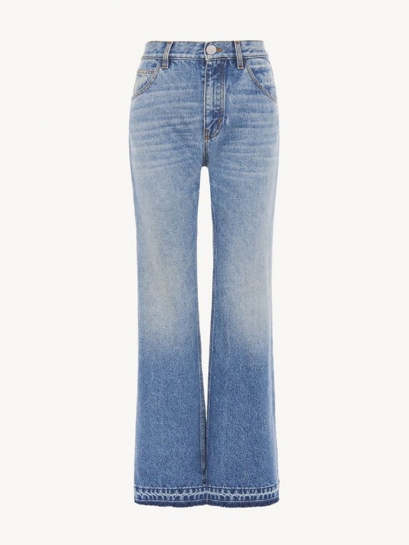 Chloe Cropped Hetero Jeans Blå | CHE-SR14017