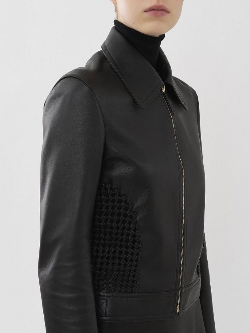 Chloe Cropped Jacket Leather Svarta | CHE-SR14113