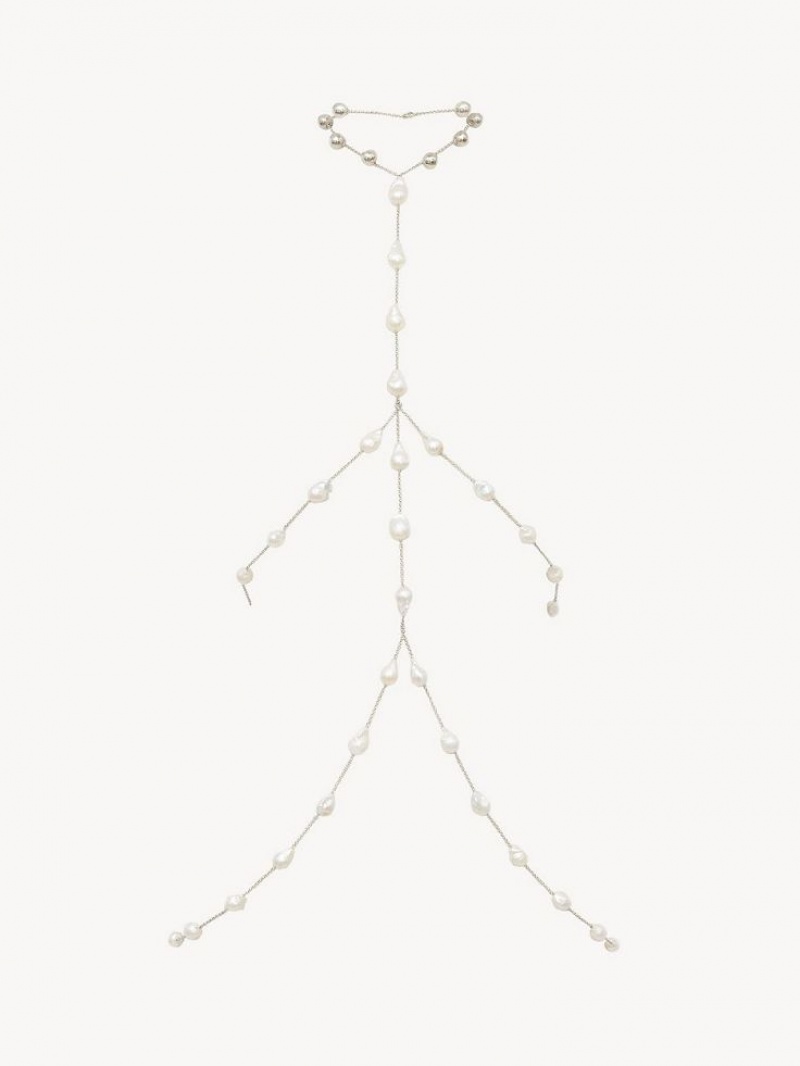 Chloe Darcey Body Chain Halsband Vita | CHE-SR14454