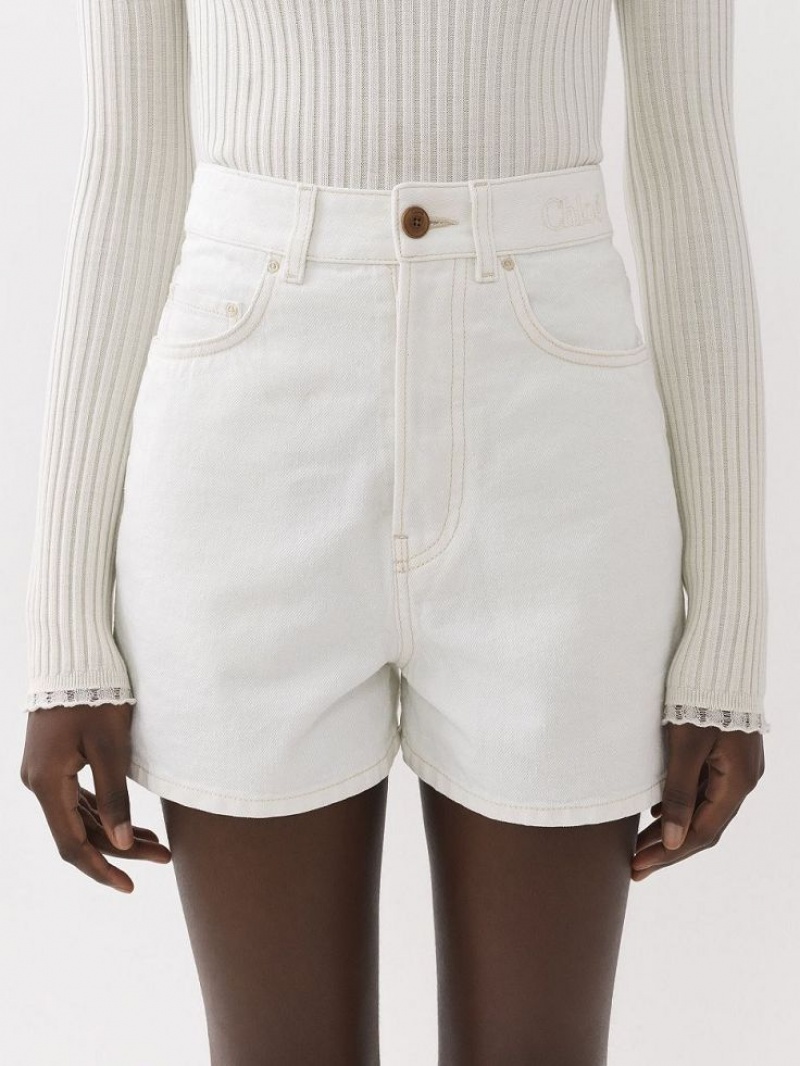 Chloe Dukuno Denim Shorts Vita | CHE-SR13978